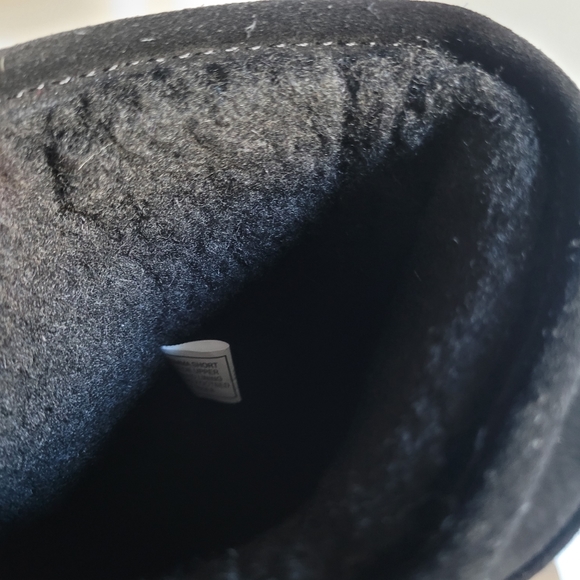 Bearpaw Black Suede Faux Fur Lined Above Ankle Warm Boots Sz 6 - Picture 8 of 14